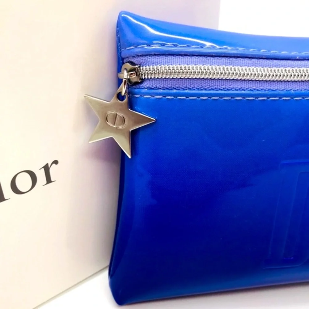 DIOR Blue/Purple Cosmetic Makeup Bag NIB
